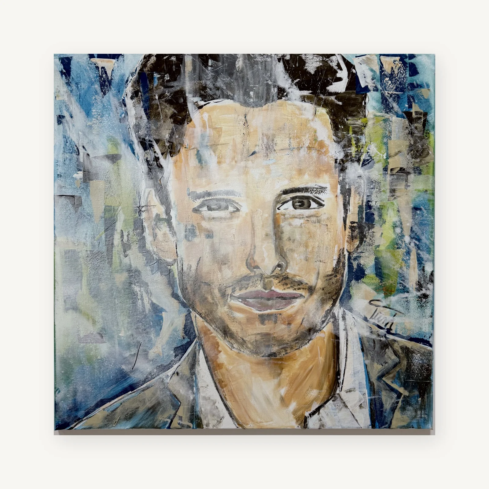 Portrait Mann by Sabine Türk, 100×100 cm